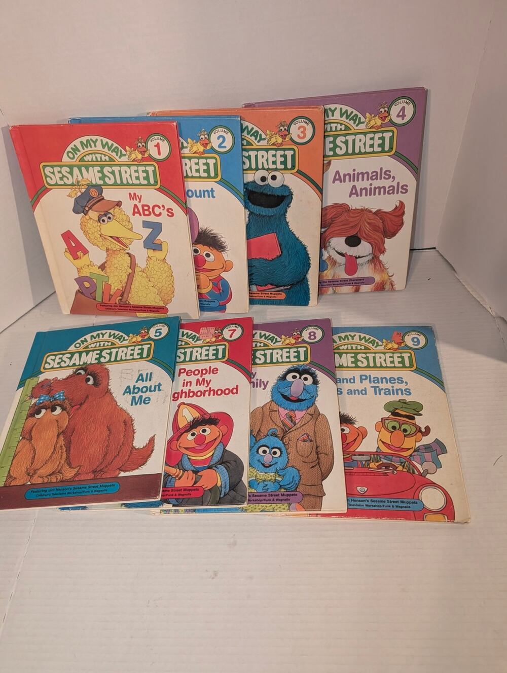 Lot 8 Vintage On My Way With Sesame Street Library Books